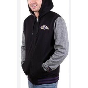 NFL Team Apparel Baltimore Ravens Full Zip Hoodie Men's 1X Embroidered Ravens